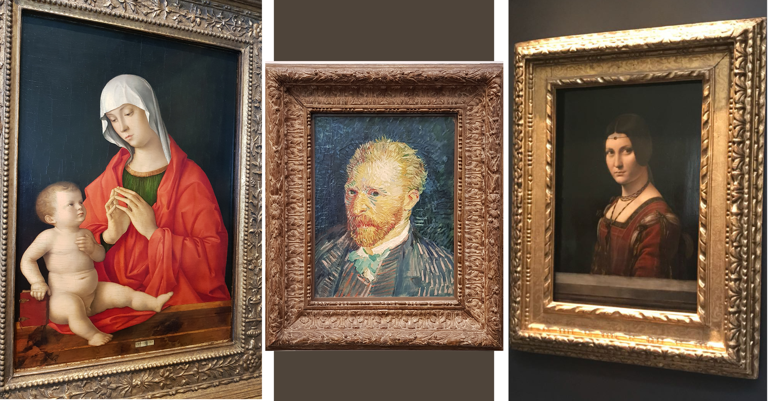Paintings by Leonardo da Vinci and Vincent van Gogh